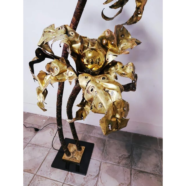 Vintage Brass Palm Lamp For Sale - Image 10 of 18