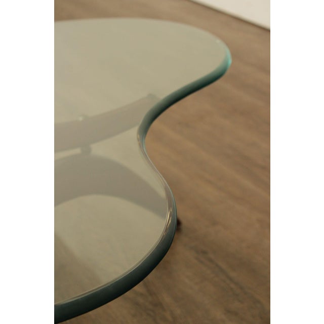 Brown Mid Century Modern Glass Top Walnut Coffee Table For Sale - Image 8 of 18