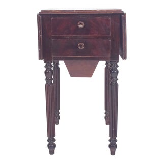 English Rectangular Drop Leaf Side Table, 1890s For Sale