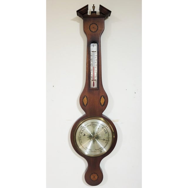 Wood Vintage 20th C English Style Conch Shell Carved Barometer For Sale - Image 7 of 12