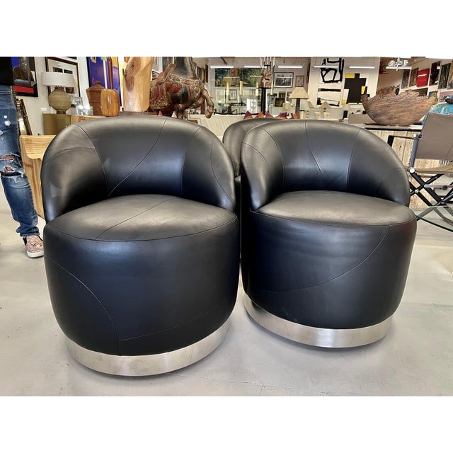 J Robert Scott Barrel Swivel Chairs For Sale - Image 10 of 10