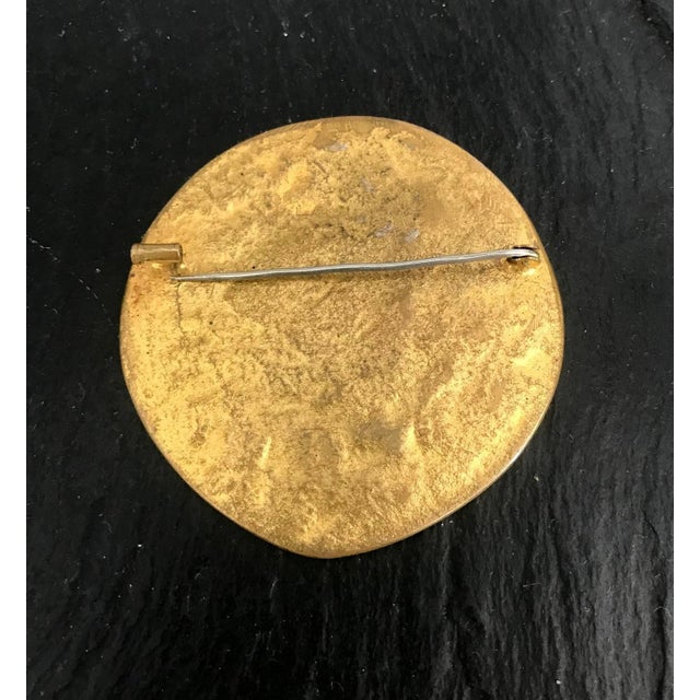 Mid-Century Modern Gilt Bronze Brooch by Line Vautrin For Sale - Image 3 of 8
