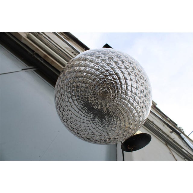 Venini Big Grey Ball Murano Chandelier from Venini, 1960s For Sale - Image 4 of 14