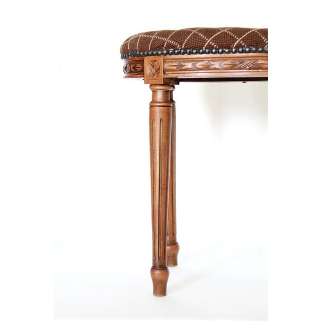Antique Louis XVI Style Luigina Ottoman, Italy, 1940s For Sale - Image 3 of 13