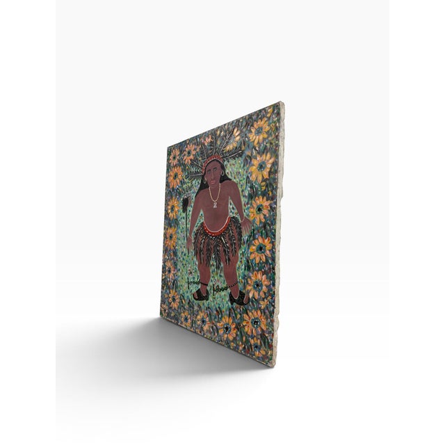 Large Vintage Haitian Vodou Folk Art Painting "La Sirene" by Gérard Fortuné For Sale - Image 4 of 9