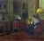 Textile Important Oil Painting, 1900-07 Interior, American Impressionist Frederick Vezin For Sale - Image 7 of 8