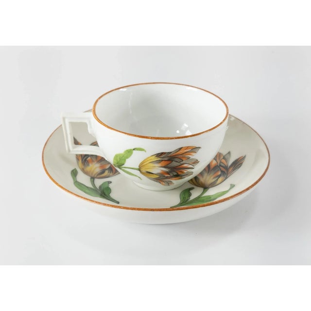 German Meissen Marcolini Period Teacup and Saucer With Tulips For Sale - Image 13 of 13