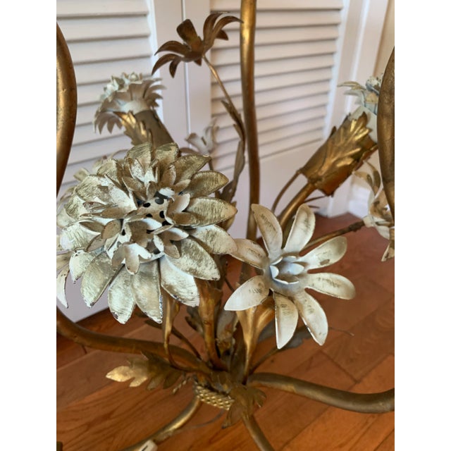 Metal Vintage Italian Tole Table With Candle Holders For Sale - Image 7 of 11