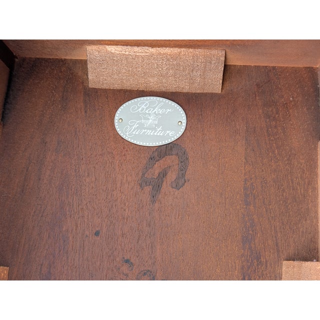 Brown Mid 20th Century Baker Furniture Solid Mahogany Traditional Style 26" Pembroke Drop Leaf Accent End Table For Sale - Image 8 of 10