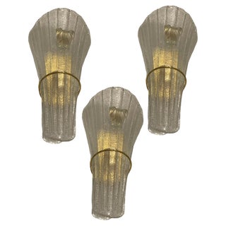 Large Venetian Murano Glass Sconces, 2006, Set of 3 For Sale