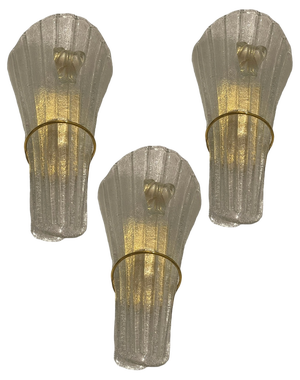 Large Venetian Murano Glass Sconces, 2006, Set of 3