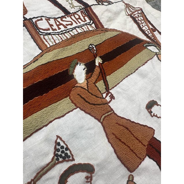 Vintage French Embroidered Tapestry, 1950s For Sale - Image 15 of 18