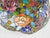 Vintage Tiffany Style Stained Glass Roses Poppies Cabochons Bell Lampshade For Sale - Image 16 of 18