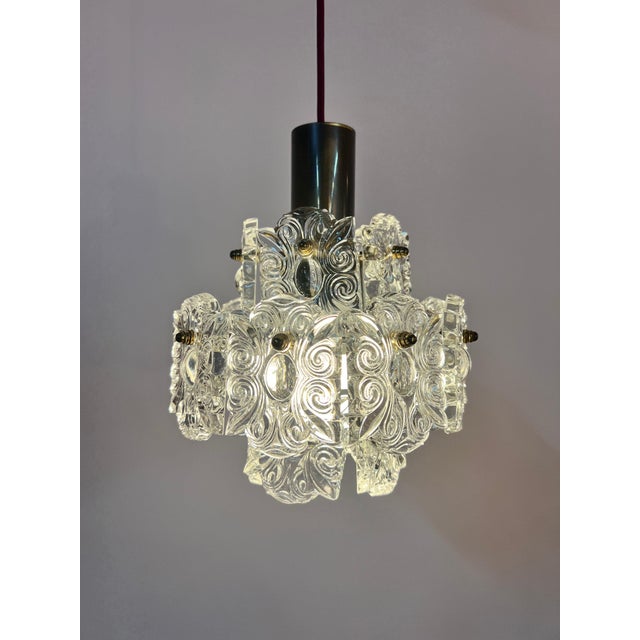 Crystal Glass Pendant Lamp from Kinkeldey For Sale - Image 3 of 11