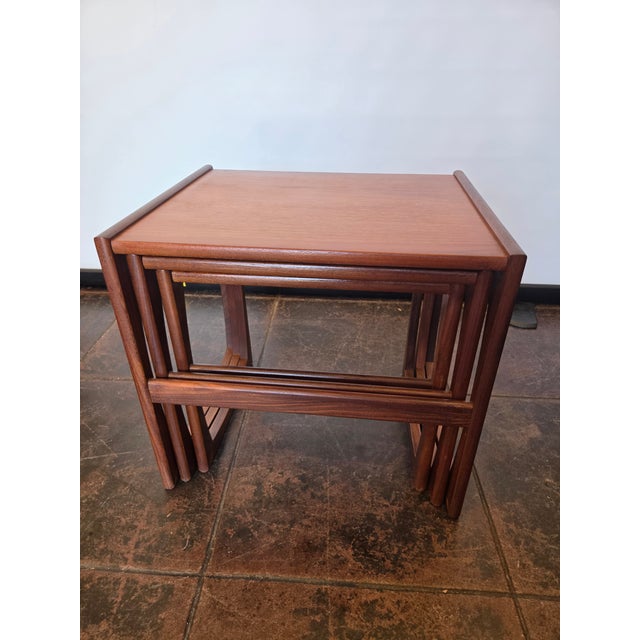 G Plan G-Plan Teak Nesting Table Set of 3 Quadrille Line For Sale - Image 4 of 7