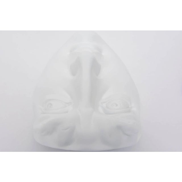 Vintage White Resin and Plaster Face Wall Sculpture For Sale - Image 9 of 11