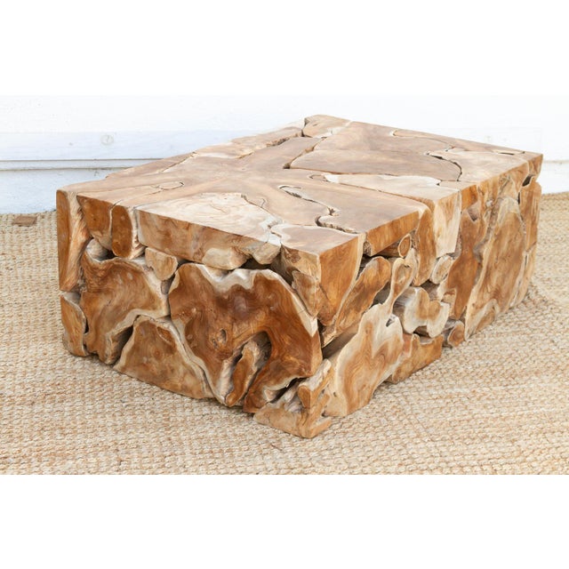 Organic Teak Root Mosaic Coffee Table For Sale - Image 10 of 11