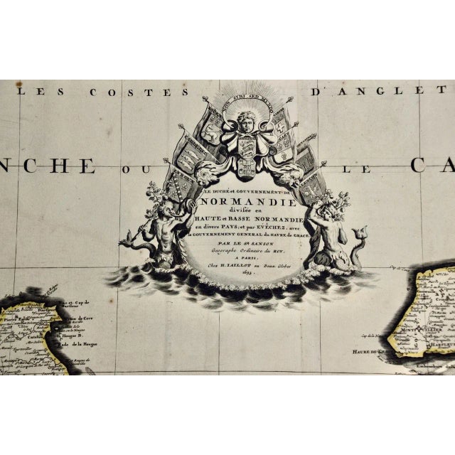 This large hand-colored map entitled "Le Duché et Gouvernement de Normandie divisée en Haute et Basse Normandie en divers...