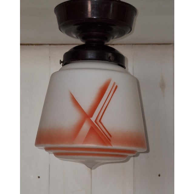 Vintage German Art Deco Ceiling Lamp, 1920s For Sale - Image 4 of 7