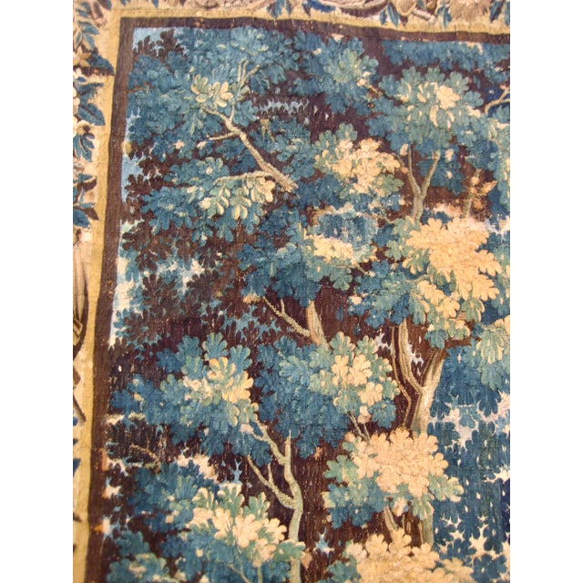 Early 18th Century French Aubusson Verdure Landscape and Royal Crown For Sale - Image 10 of 18