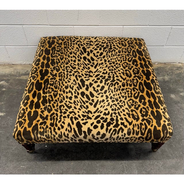 English George Smith Standard Style Leopard Ottoman For Sale - Image 3 of 6