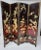 Vintage Chinese Export Four Panel Red & Black Mother of Pearl Coromandel Lacquered Hand Painted Screen Room Divider...