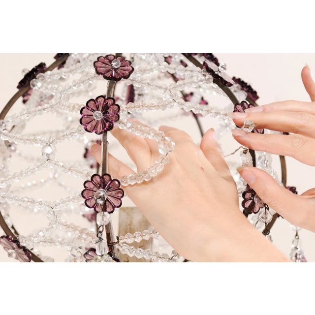 Mid 20th Century Italian Crystal Balloon-Shaped Light For Sale - Image 9 of 9