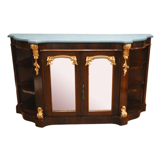 Victorian Mahogany Chiffonier Side Cabinet in Mirrored Gilt For Sale