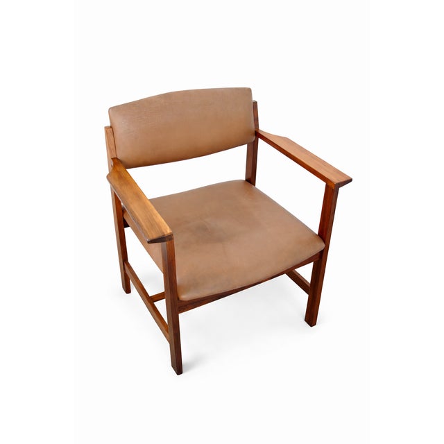 Vintage Scandinavian Armchair in Rosewood and Leather, 1960s For Sale - Image 14 of 14