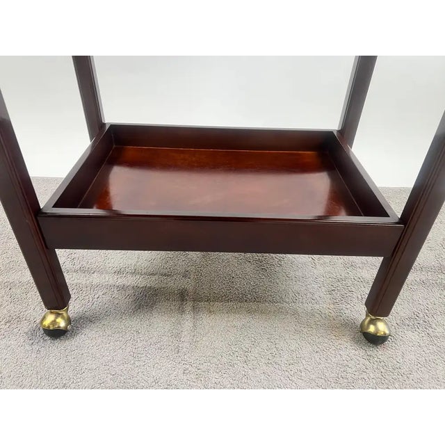 English Style Bombay Company Butler's Tray Table Cherry Wood Drop Leaf Serving For Sale In New York - Image 6 of 17