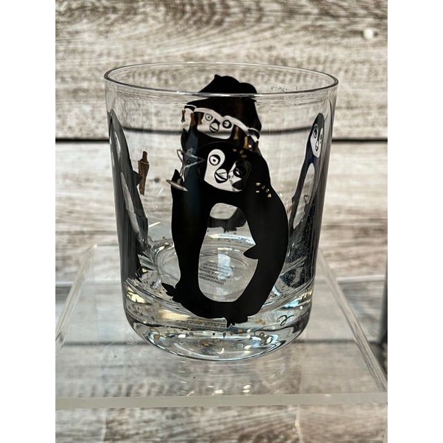 Transparent Late 20th Century Krosno Penguin Glasses, Set of 4 For Sale - Image 8 of 9
