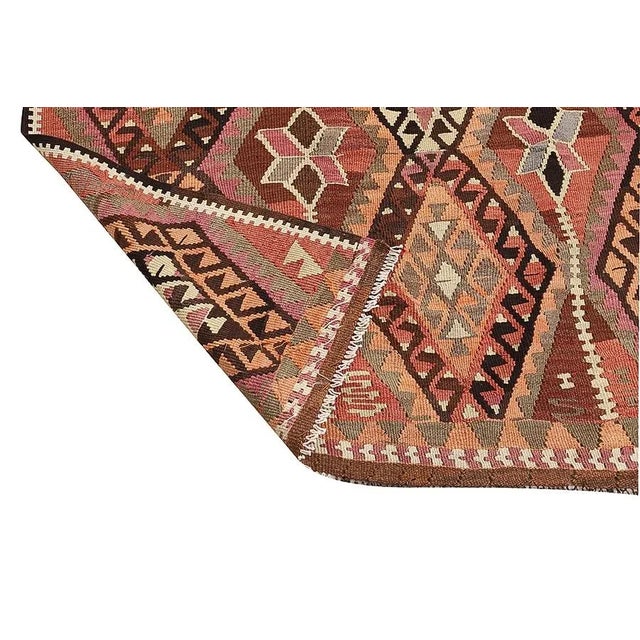 Mid 20th Century Vintage Turkish Kars Kilim Rug For Sale - Image 5 of 7