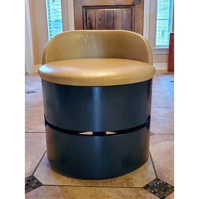 Mid-Century Modern Italian Mid-Century Modern Rolling Swivel Low Stool For Sale - Image 3 of 11