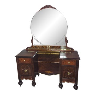 1930s Vintage Gold Accent Vanity For Sale