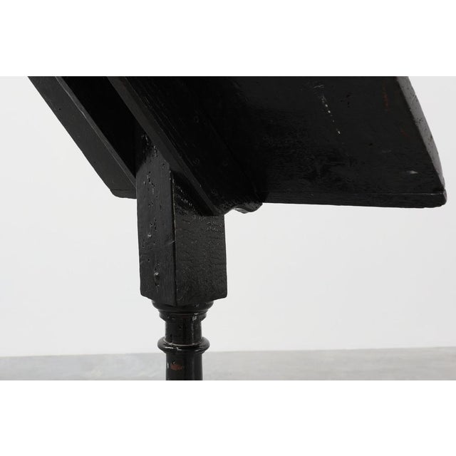 Rustic French Black Bookstand in Wood, 1850 For Sale - Image 11 of 15