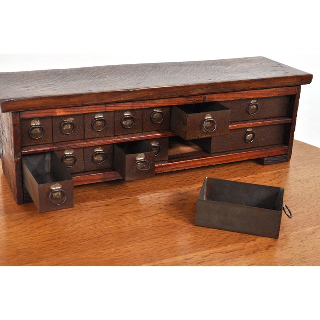 Vintage Haberdashery Tabletop Chest of Drawers in Oak and Pine, 1920s For Sale - Image 6 of 12