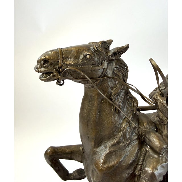 Metal Trooper of the Plains, Bronze Piece After Remington - 19" H For Sale - Image 7 of 18