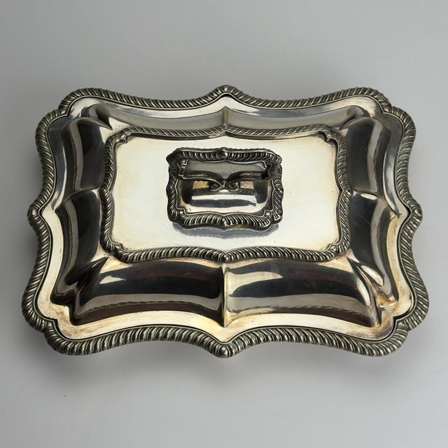 Antique Early 20th Century Silver Plated Sheffield Serving Dish and Cover, England For Sale - Image 9 of 18