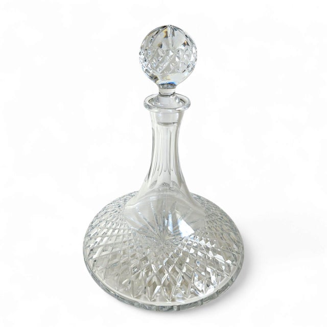 Waterford Vintage Waterford Crystal "Lismore" Ships Decanter With Rare Multicut Diamond Stopper For Sale - Image 4 of 10