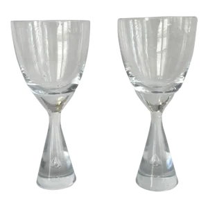 Mid-Century Holmegaard by Bent Severin Teardrop Princess Wine Glasses - Set of 2