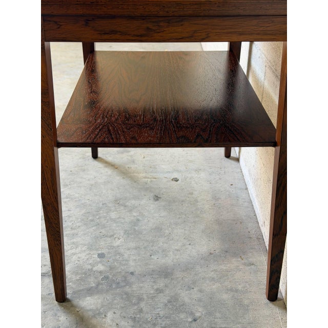 Brown Rectangular Rosewood Ceramic Tile-Top Coffee Table With Lower Shelf Mid-Century Modern 1970s For Sale - Image 8 of 11