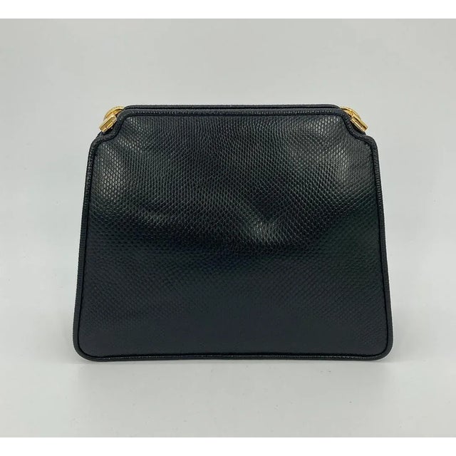 Animal Skin Judith Leiber Black Lizard Crystal Shells Clutch For Sale - Image 7 of 12