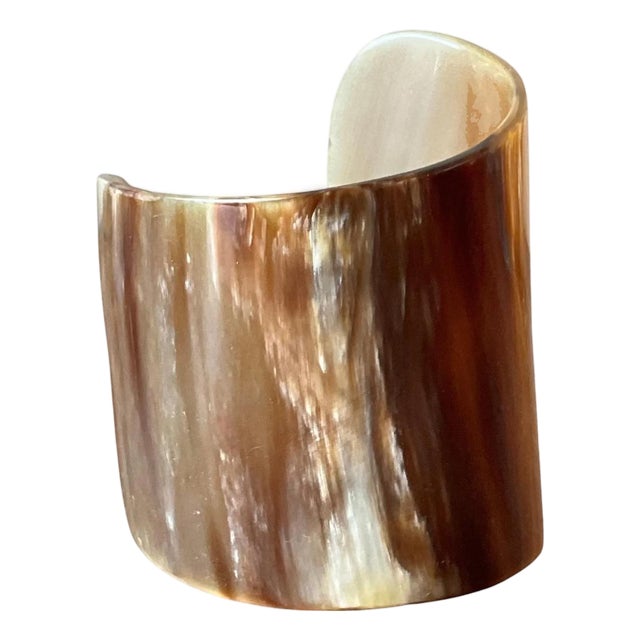 Vintage Faux Buffalo Horn Resin Cuff For Sale