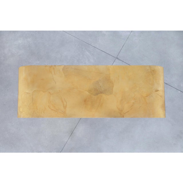 Italian Goatskin Parchment “Waterfall” Console Table Attributed to Aldo Tura For Sale - Image 11 of 13