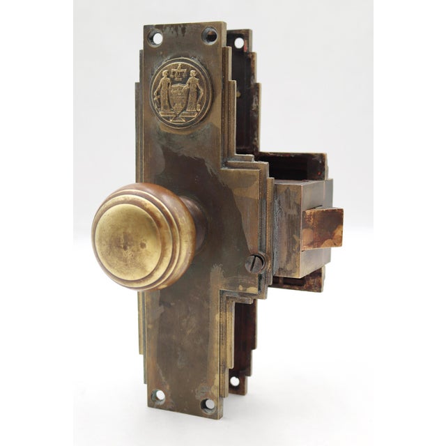 Bronze Vintage Bronze Philadelphia Civic Center Monolock Door Knob Set For Sale - Image 8 of 8