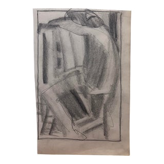 1950s Modern Artist Working at Easel Drawing For Sale