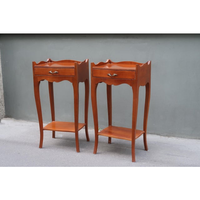 1970s Pair of French Louis XV Style Side Tables Nightstands For Sale - Image 14 of 15