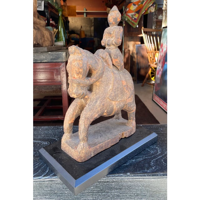 Early Indian Horse With Rider Sculpture For Sale - Image 9 of 9