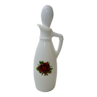 Mid-Century Federal Glass "Rosecrest" Milk Glass Cruet With Original Stopper For Sale