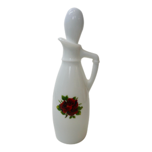 Mid-Century Federal Glass "Rosecrest" Milk Glass Cruet With Original Stopper